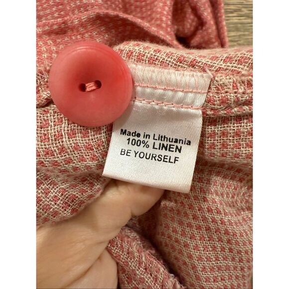 FLAX NWOT Linen Button Front Cropped cardigan Jacket Boho Lagenlook size M - Picture 6 of 10